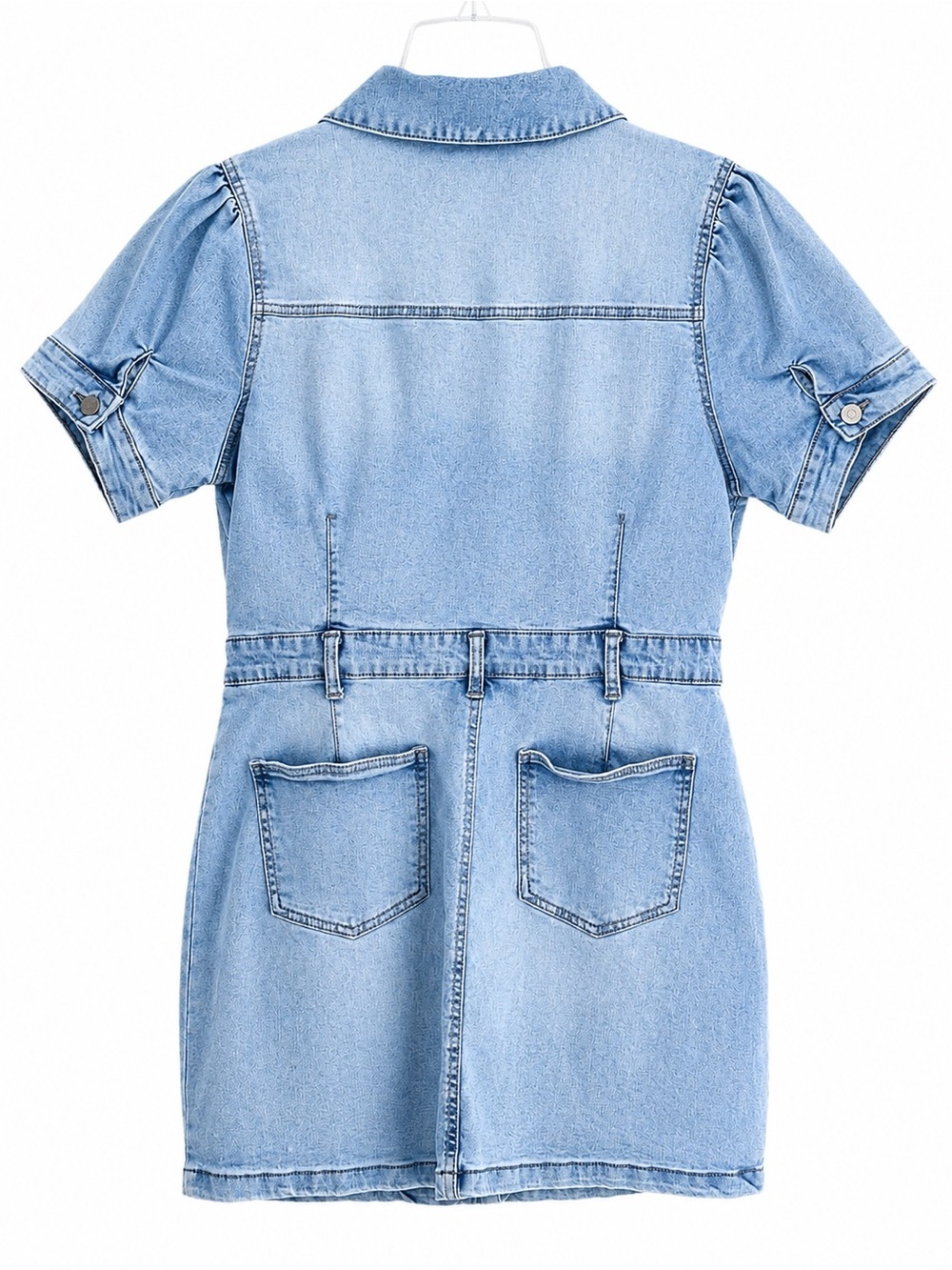 Celebrity Pink Light Blue Denim Button-Front Mini Dress - Picture 2 of 3